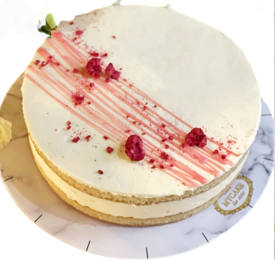 Frozen cheesecake RASPBERRY VANILLA, sliced, (16x140g), 2.2 Kg