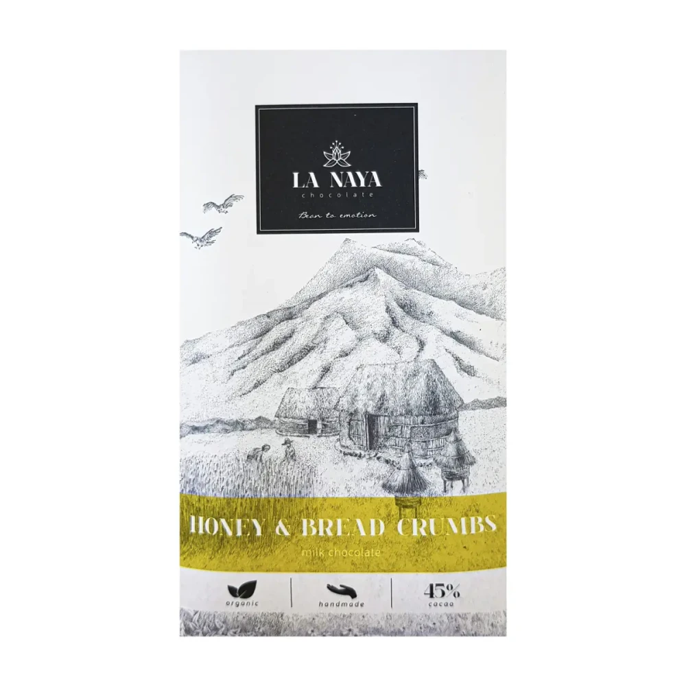 Pieniškas šokoladas su grikių medumi ir duona 45 %, ekologiškas