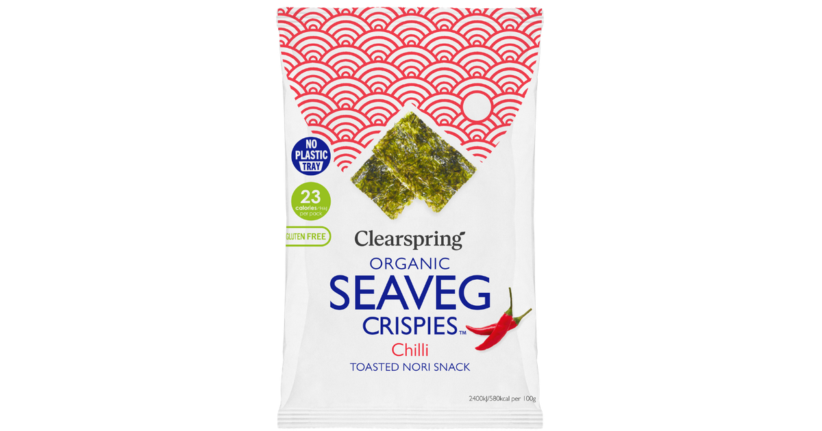 Sea vegetable chips with spicy peppers, organic