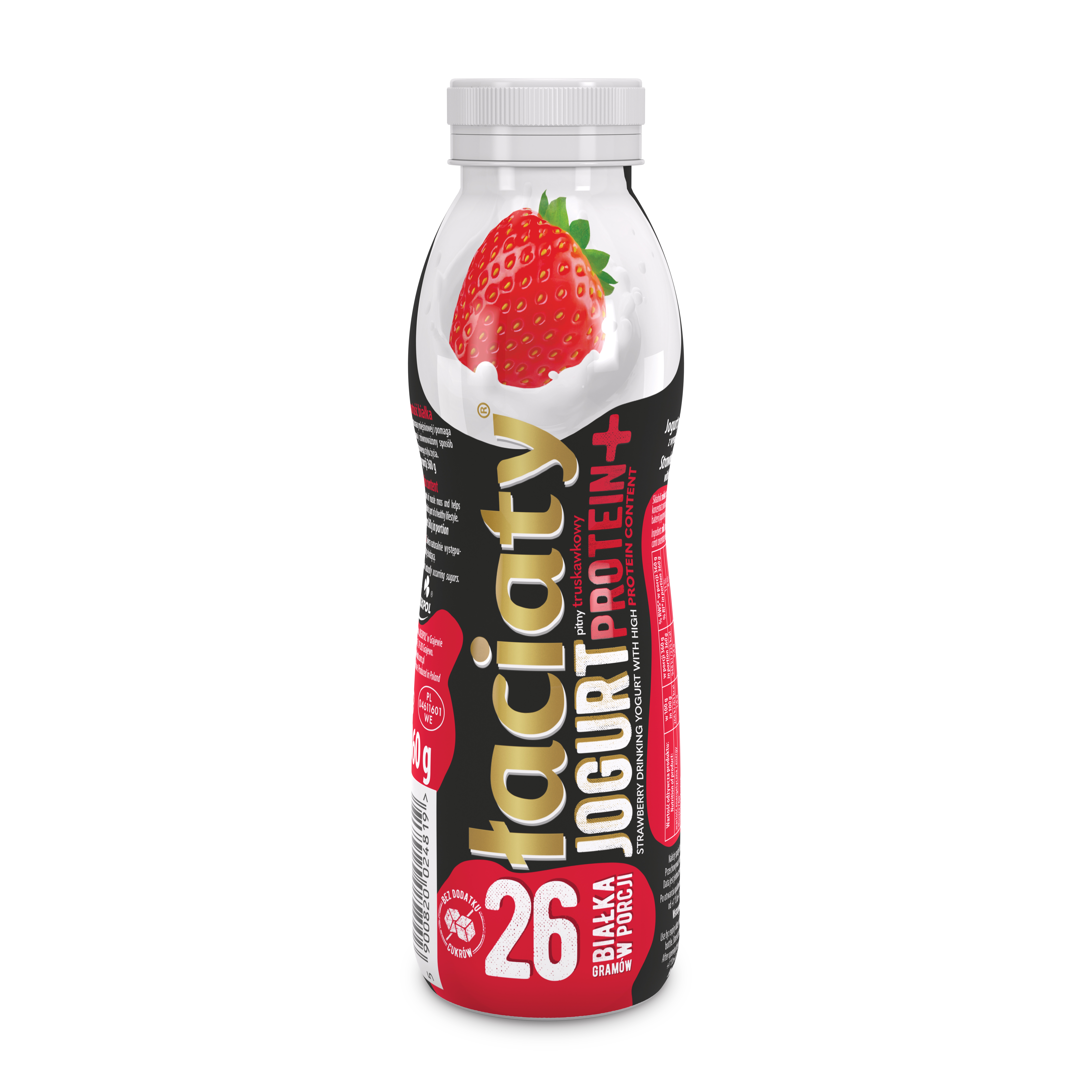 Strawberry flavored protein yogurt LACIATE, 360 g