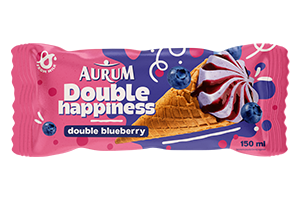 Ledai su šilauogių, mėlynių įdaru AURUM DOUBLE HAPPINESS, 150ml