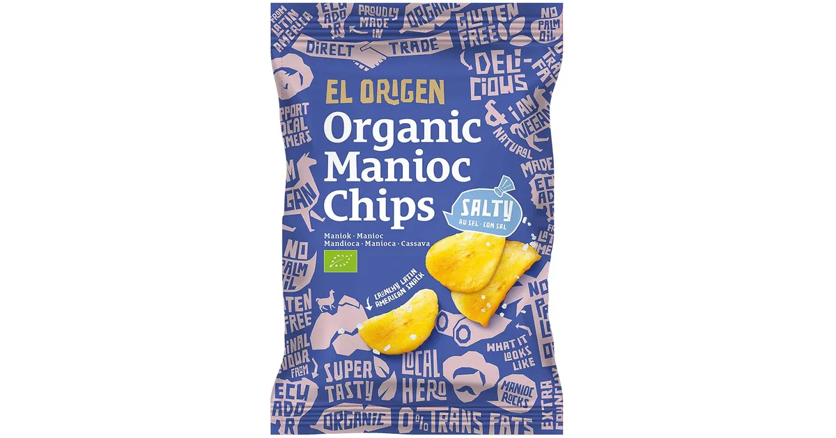 Organic cassava chips with salt