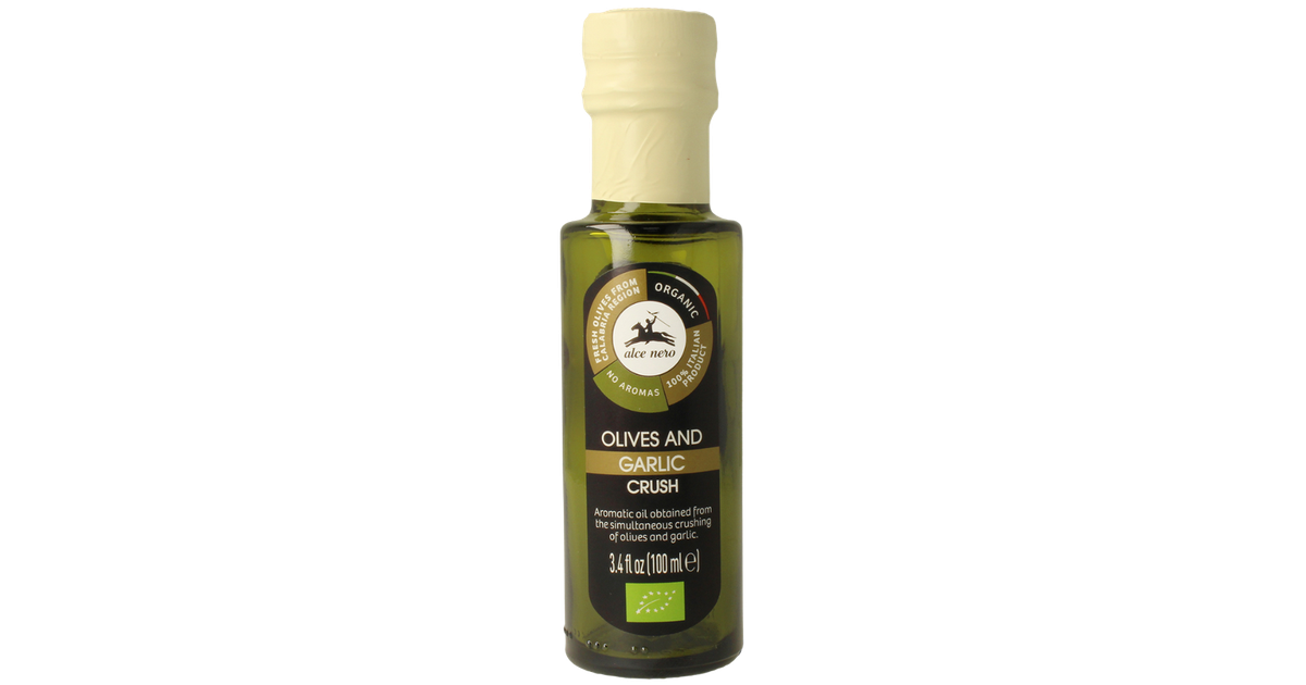 Extra virgin olive oil with garlic, organic