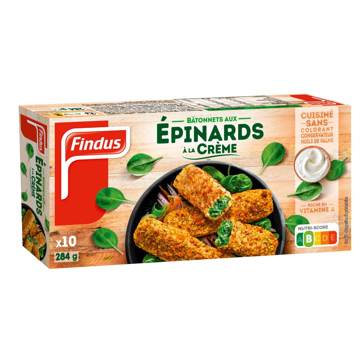 Frozen vegetarian sticks FINDUSThe Batonnets Croustillants Epinards