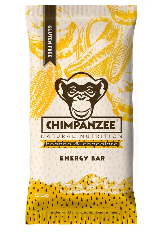 Energinis batonėlis CHIMPANZEE, su šokoladu ir bananais, 55 g
