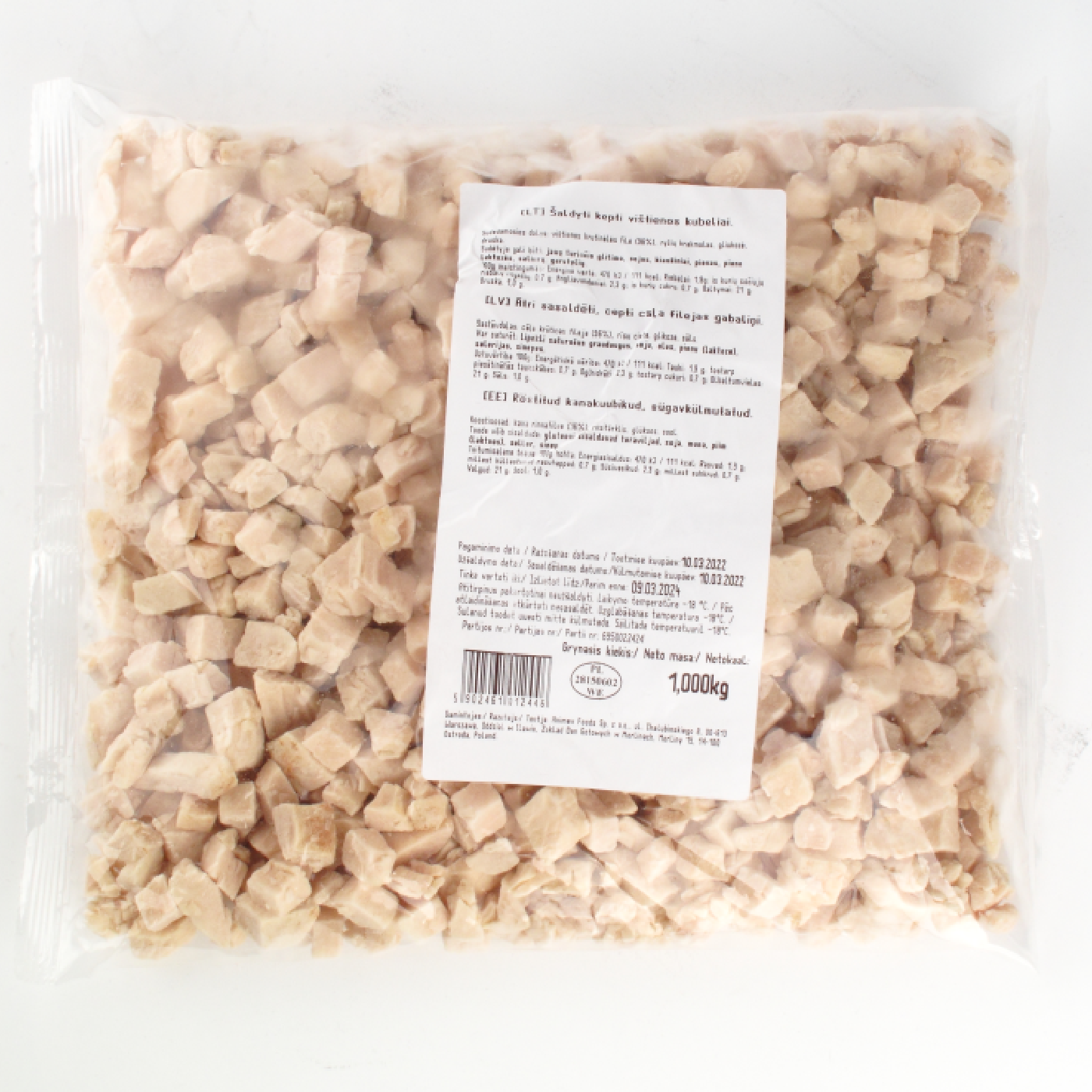 Frozen roasted chicken dices MORLINY, 1 kg
