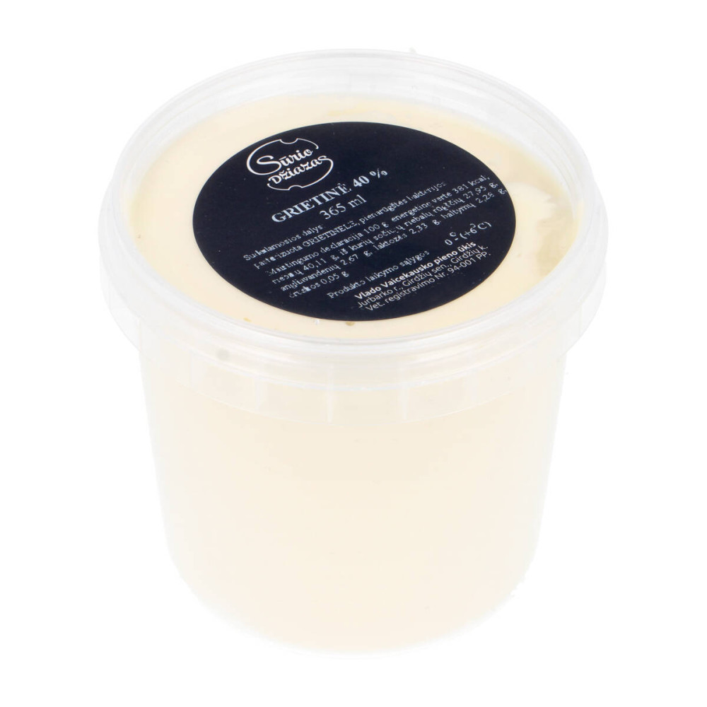 Grietinė SŪRIO DŽIAZAS, 40 % rieb.