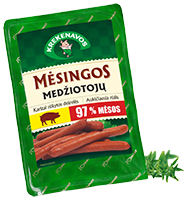 MĖSINGOS MEDŽIOTOJŲ karštai rūkytos dešrelės, 230 g