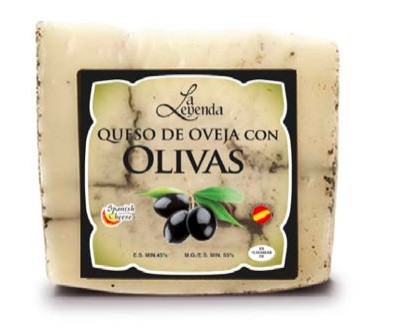Hard sheep cheese LA LEYENDA, with olives, matured for 5 months, 150 g