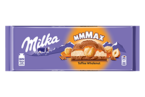Pieninis šokoladas MILKA TOFFEE WHOLENUT, 300 g