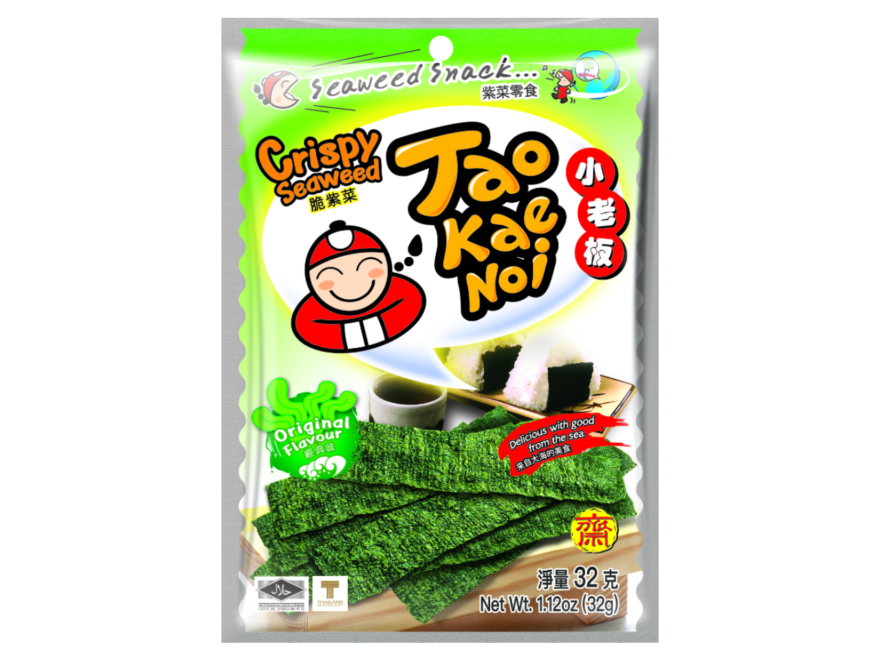 Seaweed snack TAOKAENOI, original, 32 g