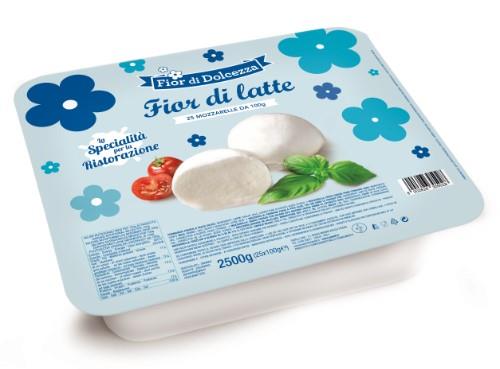 Cheese MOZZARELLA, in plastic tray, 2,5 kg, (25x100g)