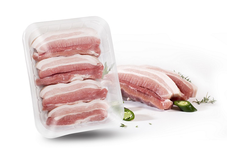 Pork rib, boneless, skin on, cut in 2 cm, 360 g