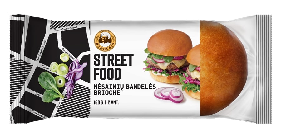 Burger buns STREET FOOD, 2 x 80g