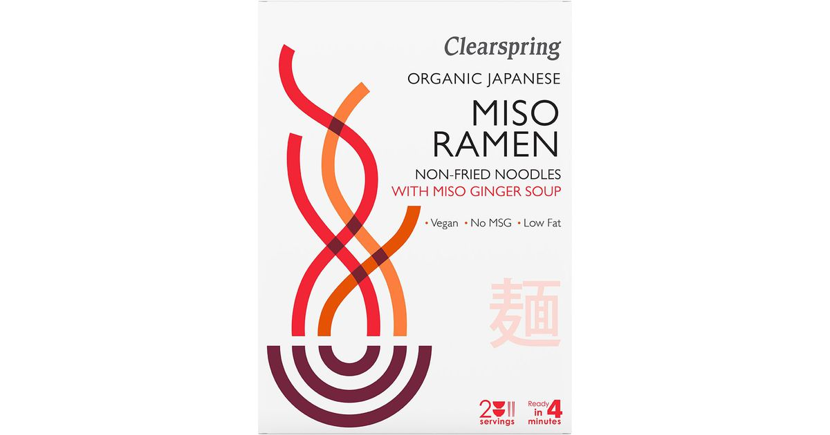 Japanese noodle soup MISO RAMEN with ginger broth, organic