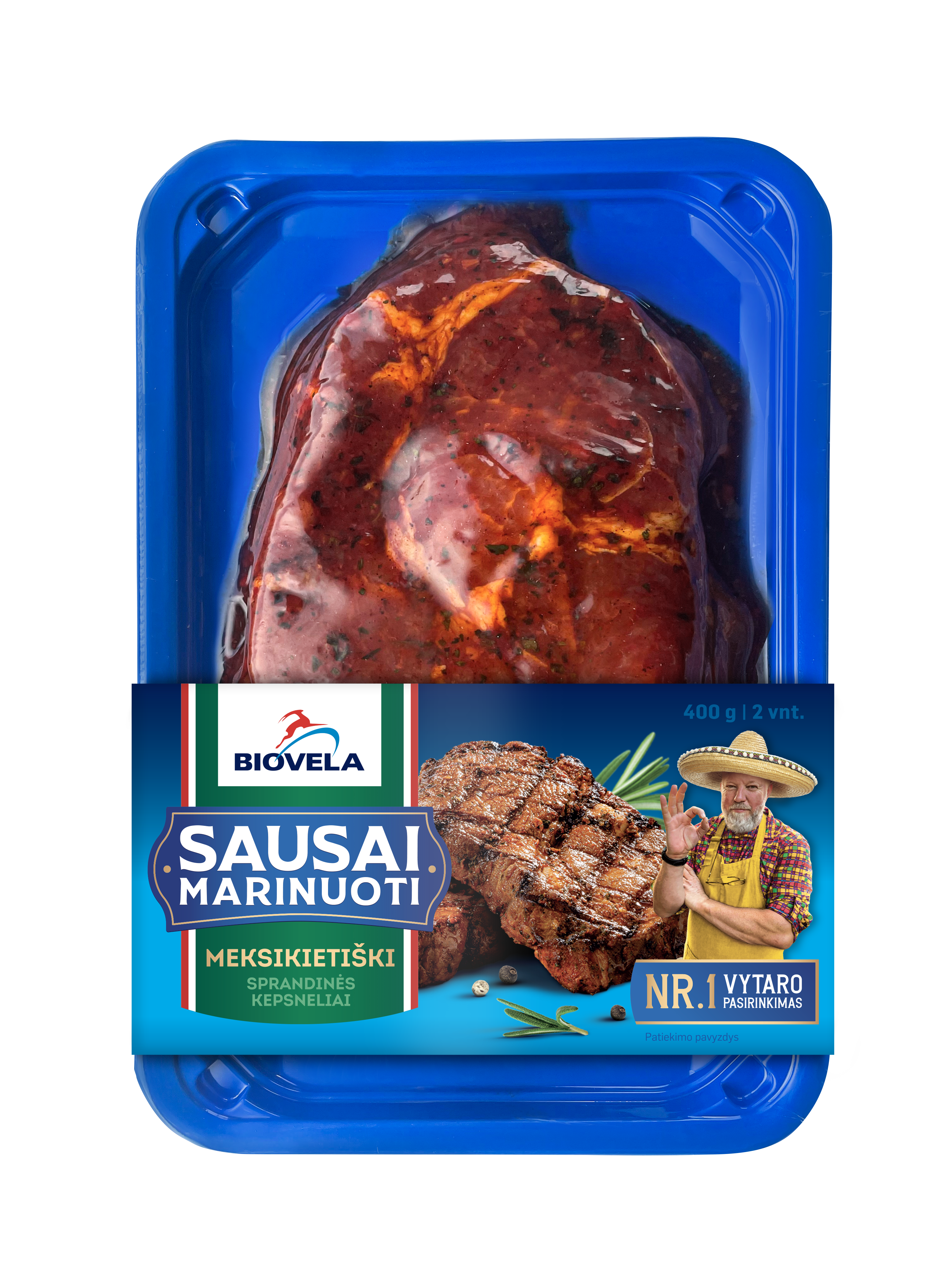 Dry marinated MEXICAN pork neck steaks 400 g