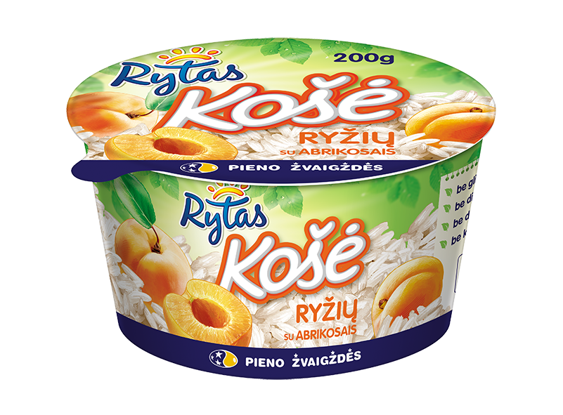 Rice porridge RYTAS, 6%, apricot flavour, 200 g