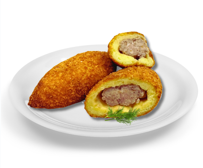 Frozen boiled potato zeppelins, in breadcrumbs 200g x 25 pcs.
