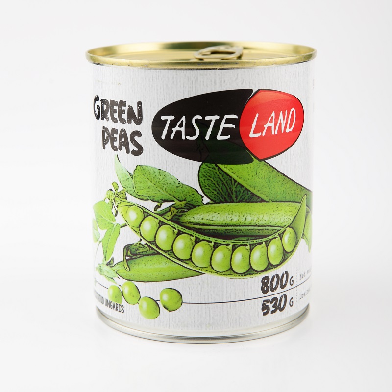 Canned peas TASTE LAND, 800g / 530g
