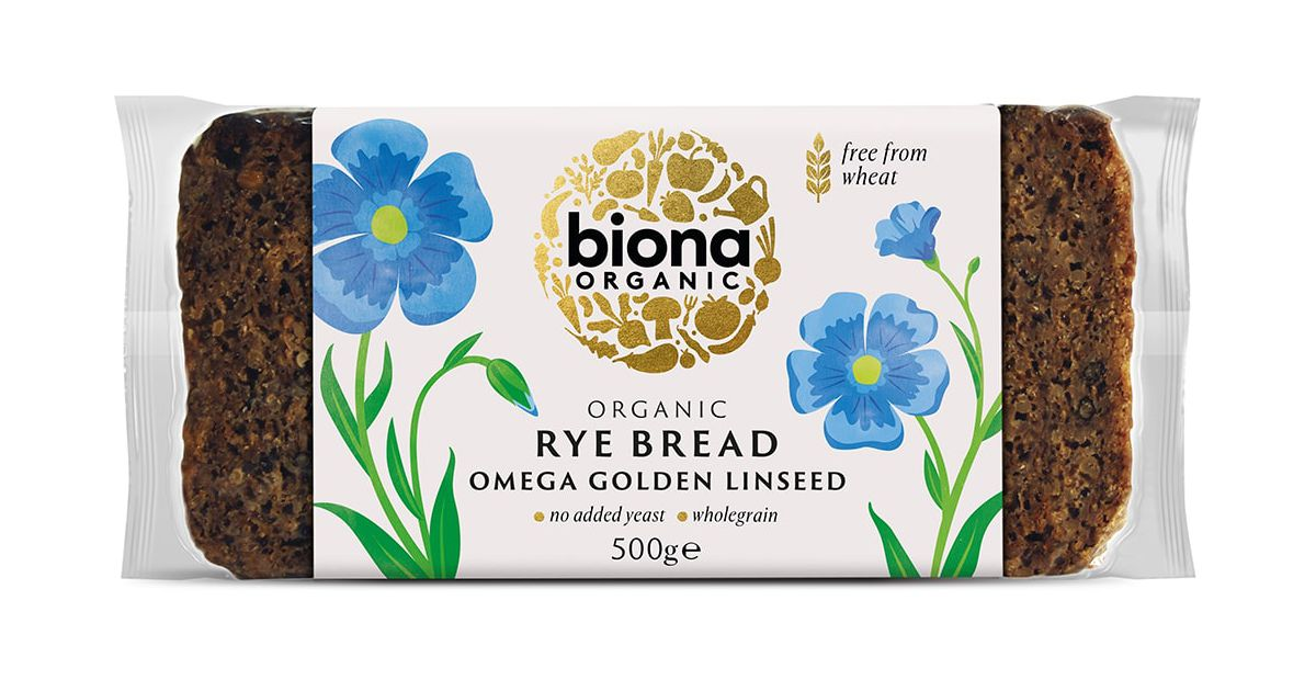 Rye bread with flaxseeds, organic