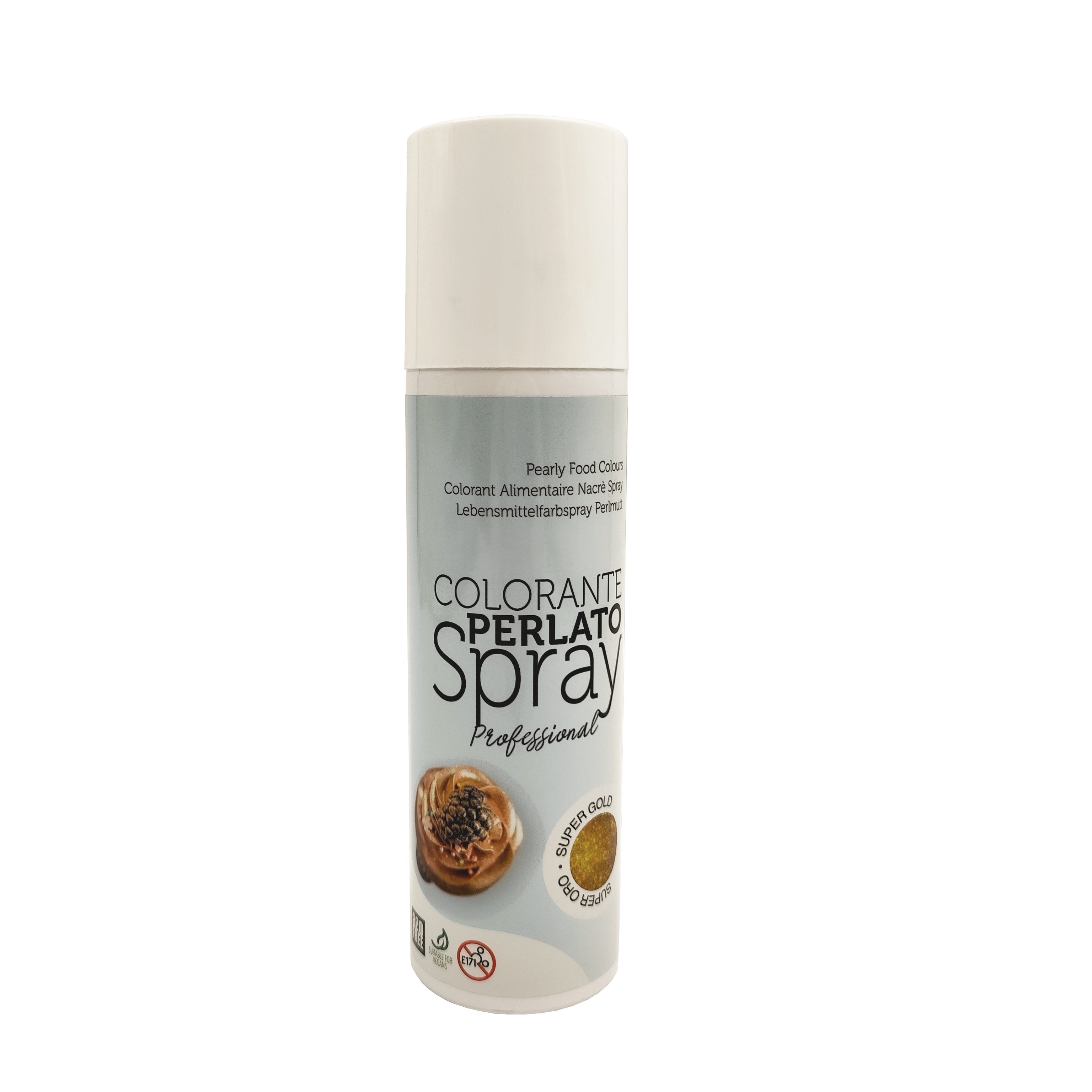 Maistiniai purškiami dažai PEARLY GOLD azo free, 250 ml