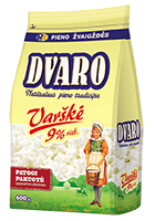 DVARO varškė maišelyje, 9 % rieb., 400 g