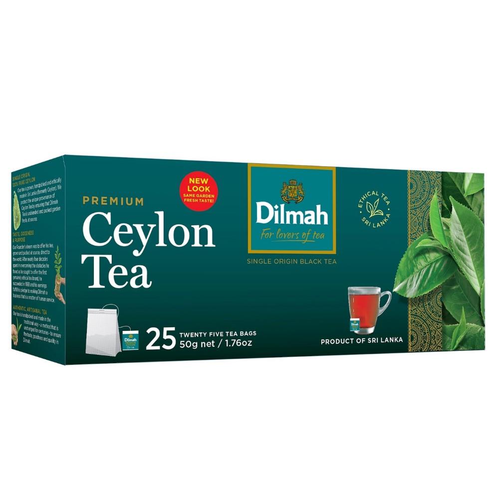 Black tea DILMAH Premium, in bags, with thread, 25 pcs.