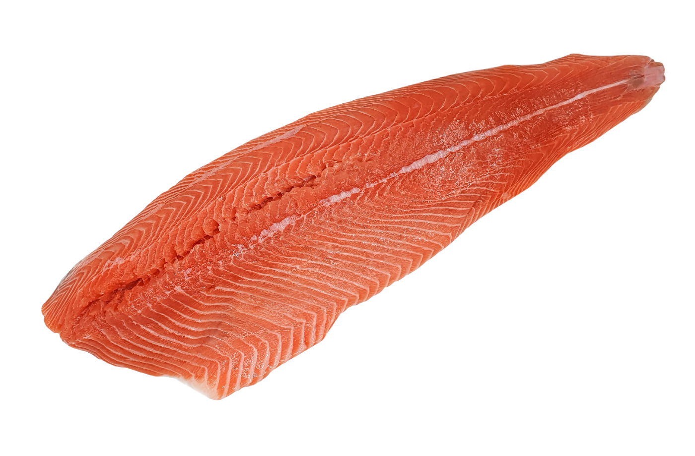 Frozen salmon fillets, skin on, fresh, D-trim, 1,4-2,2 kg
