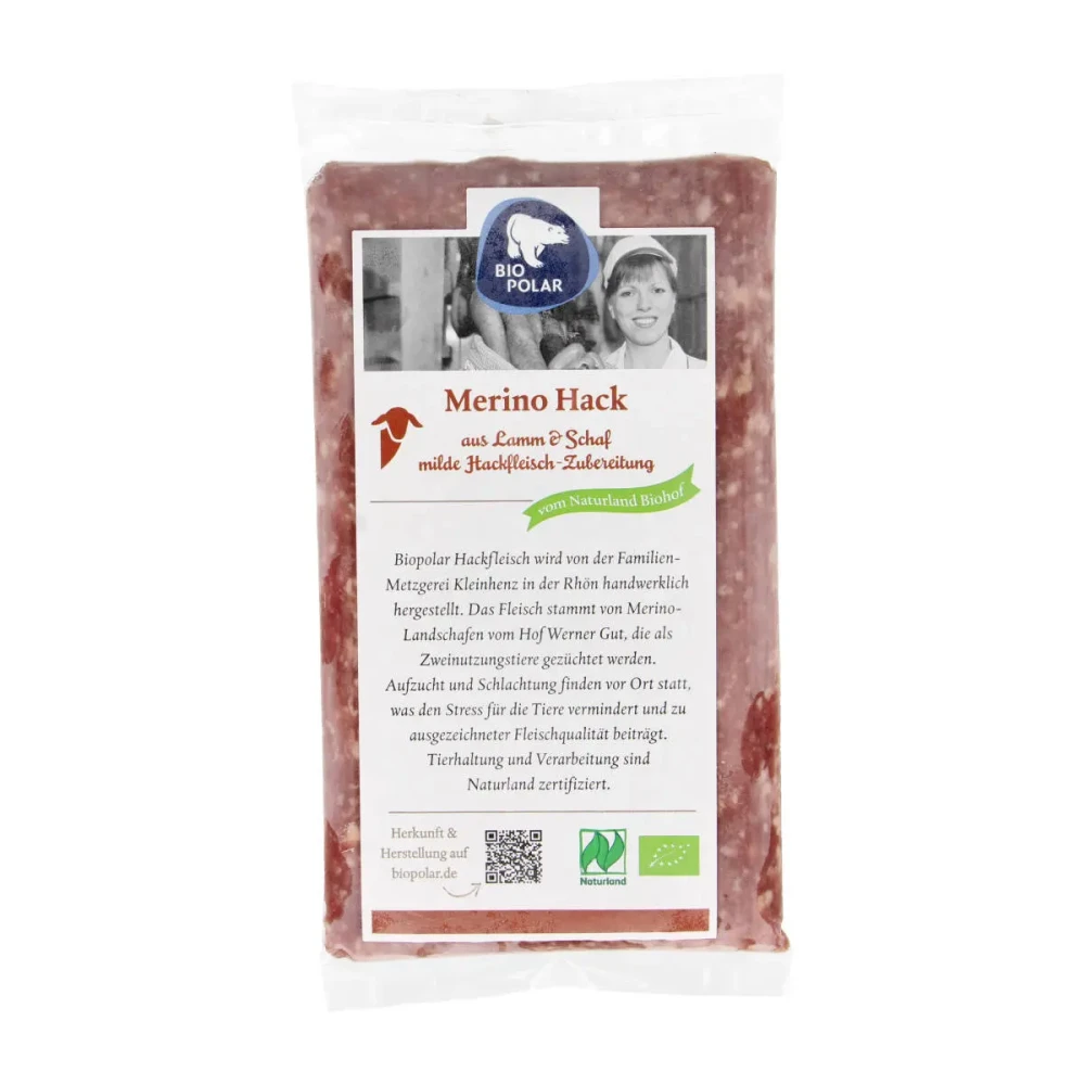 Merino ėriena malta, šaldyta, ekologiška