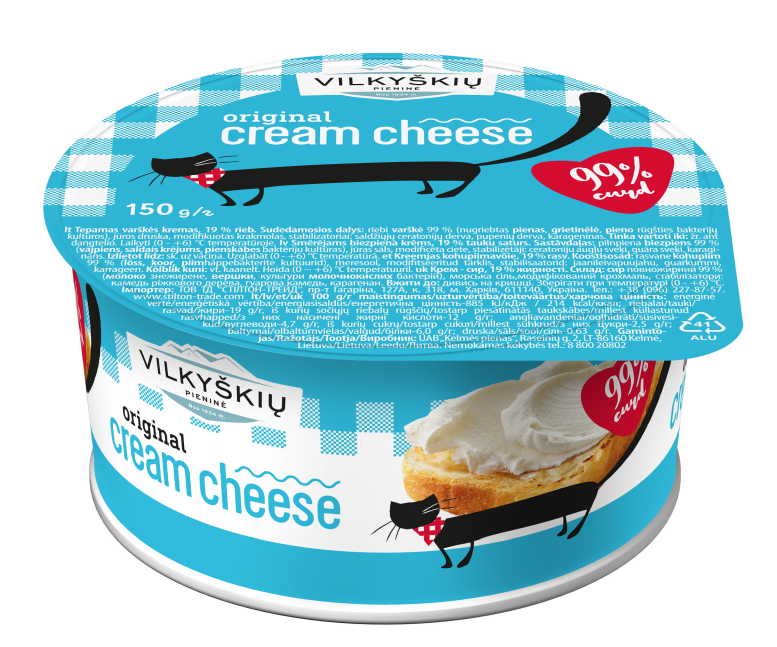 Spreadable cottage cheese cream, VILKYŠKIų, 19% fat, 150 g