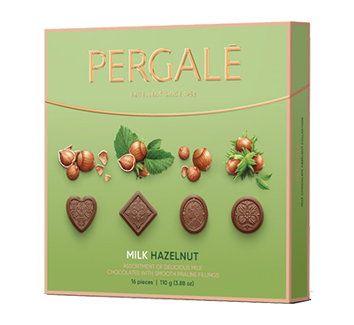 Šokoladiniai saldainiai PERGALĖ HAZELNUT 110 g