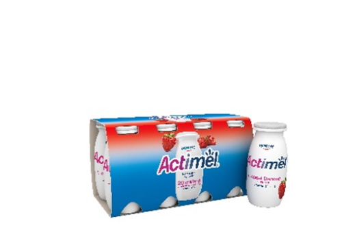 Drinking yogurt Actimel, strawberries, 8x 100 ml