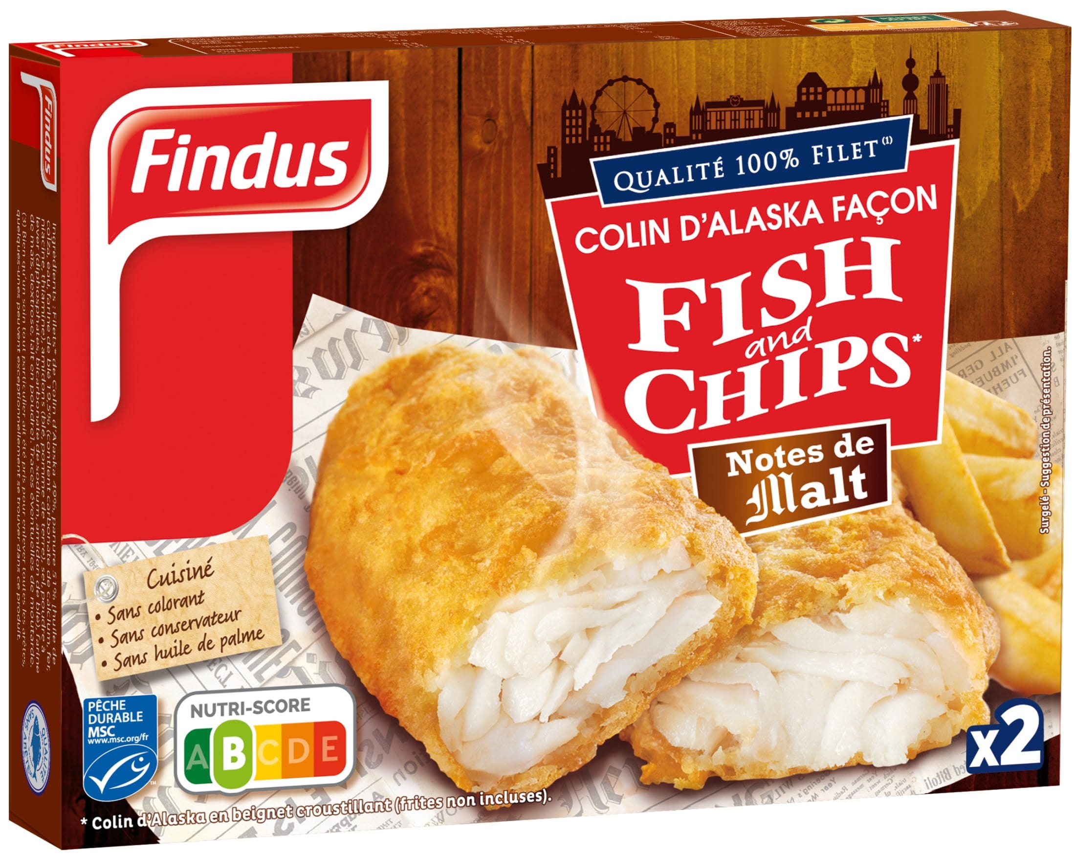 Frozen fish filets FINDUS, Fish & Chips, Malt, 240 g
