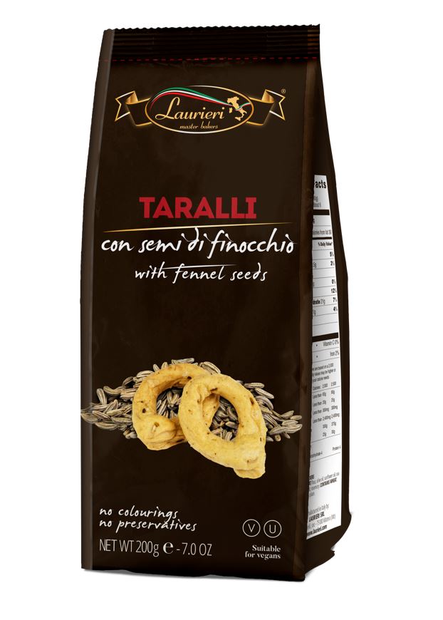 Italian snack LAURIERI Taralli, with fennel, 200 g