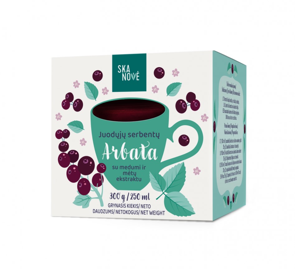 Black currant tea SKANOVĖ, with honey and mint extract 880 g / 735 ml