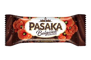 Sūrelis su belgiško šokolado glaistu ir aguonomis PASAKA 24% 45g