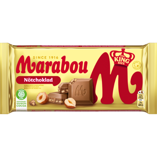 Pieninis šokoladas MARABOU, su lazdyno riešutais, 220 g