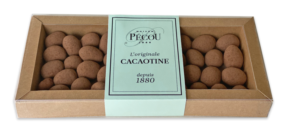 Migdolai CACAOTINE padengti juoduoju šokoladu ir kakava