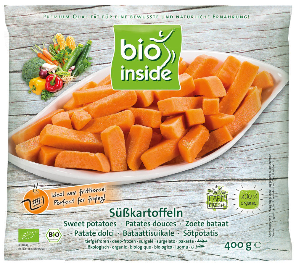 Frozen organic sweet potato chunks