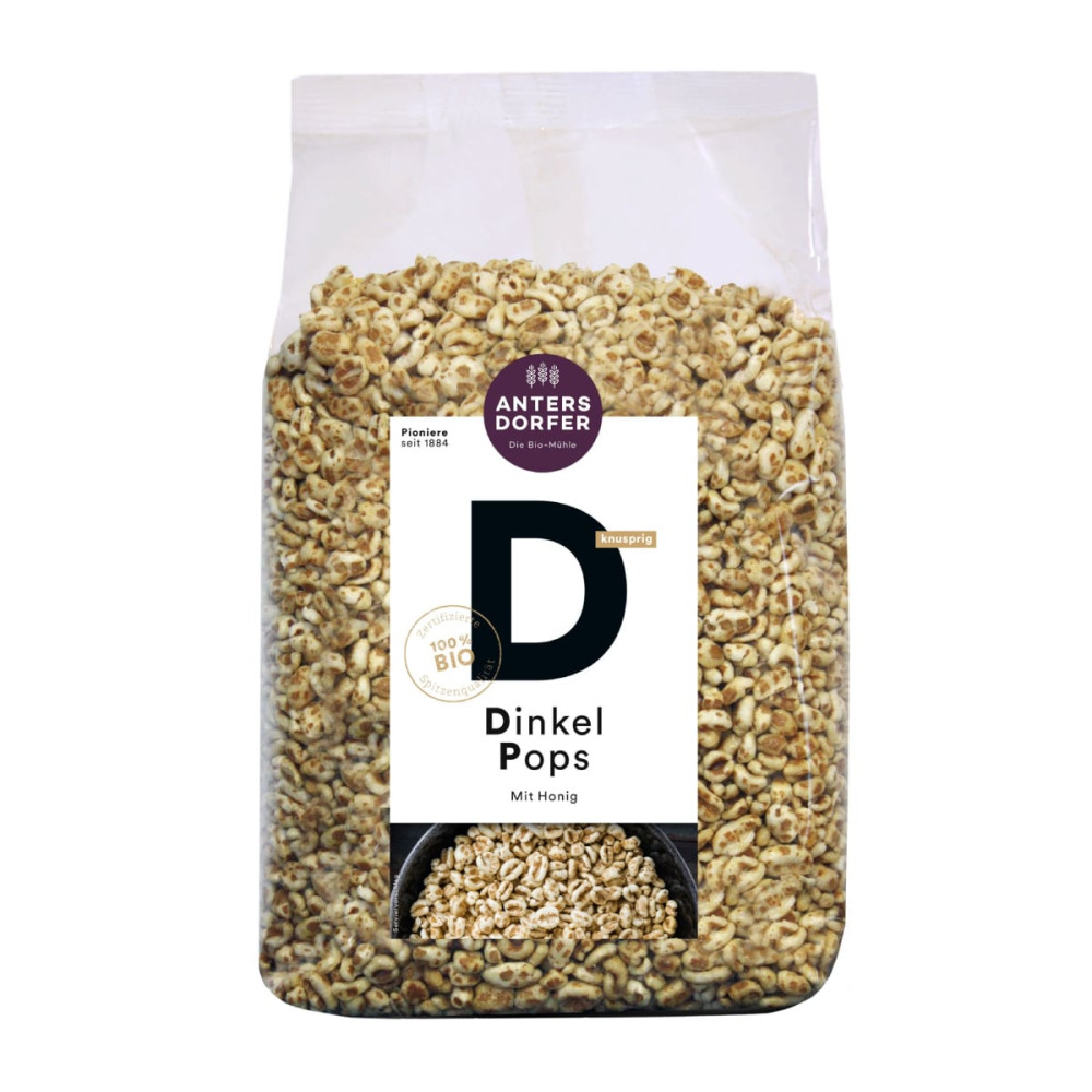 Puffed spelt grains with honey, organic