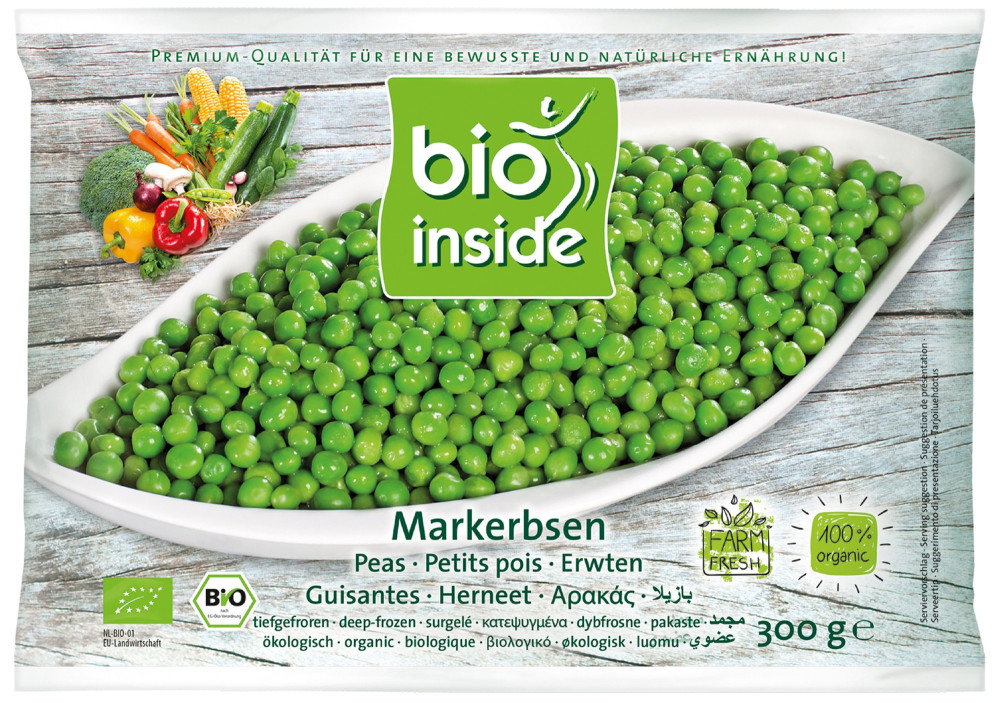 Green peas, frozen, organic