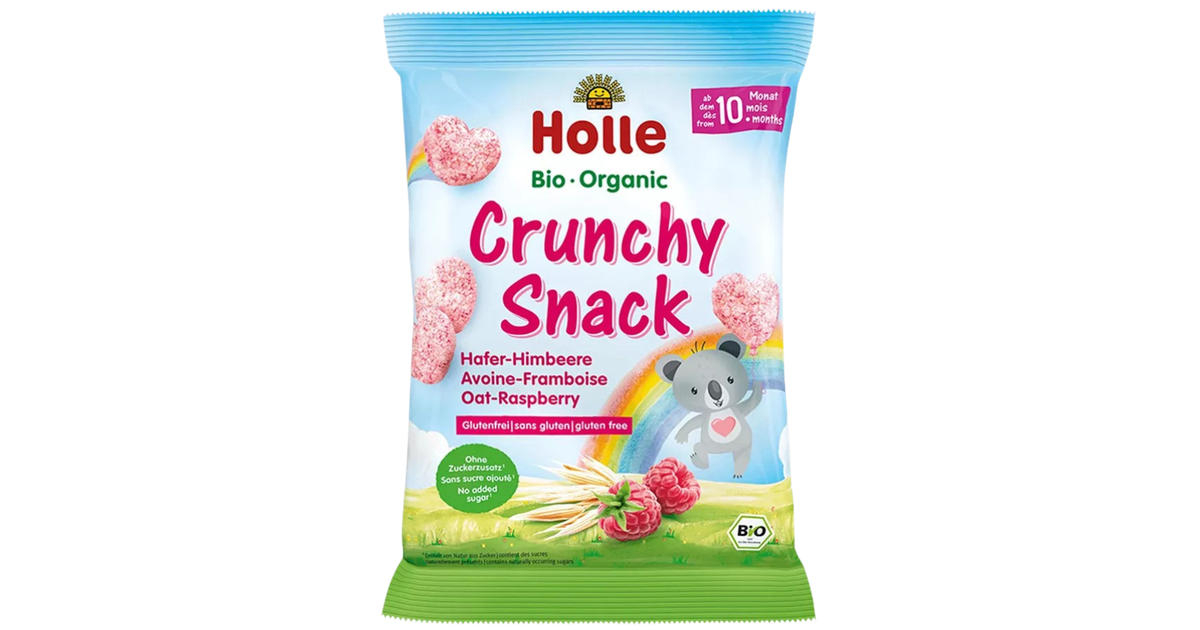 Avižų traškučiai su avietėmis kūdikiams nuo 10 mėn., ekologiški