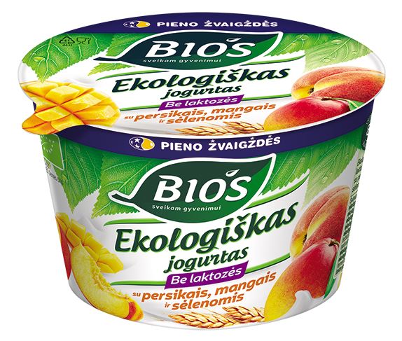 EKO Yogurt BIOS, 3,1%, lactose-free, with mangoes, peaches, butes, 200 g LT-EKO-001
