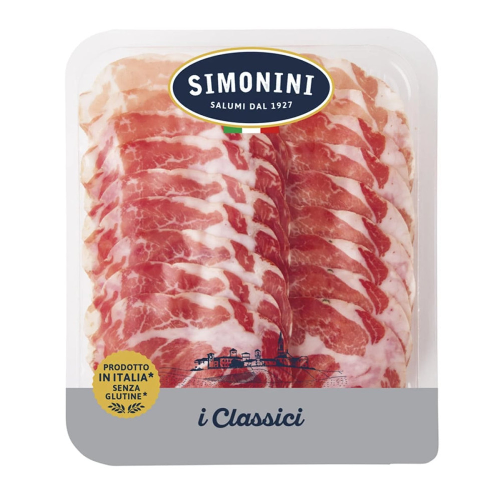 Cured pork neck COPPA STAGIONATA, sliced