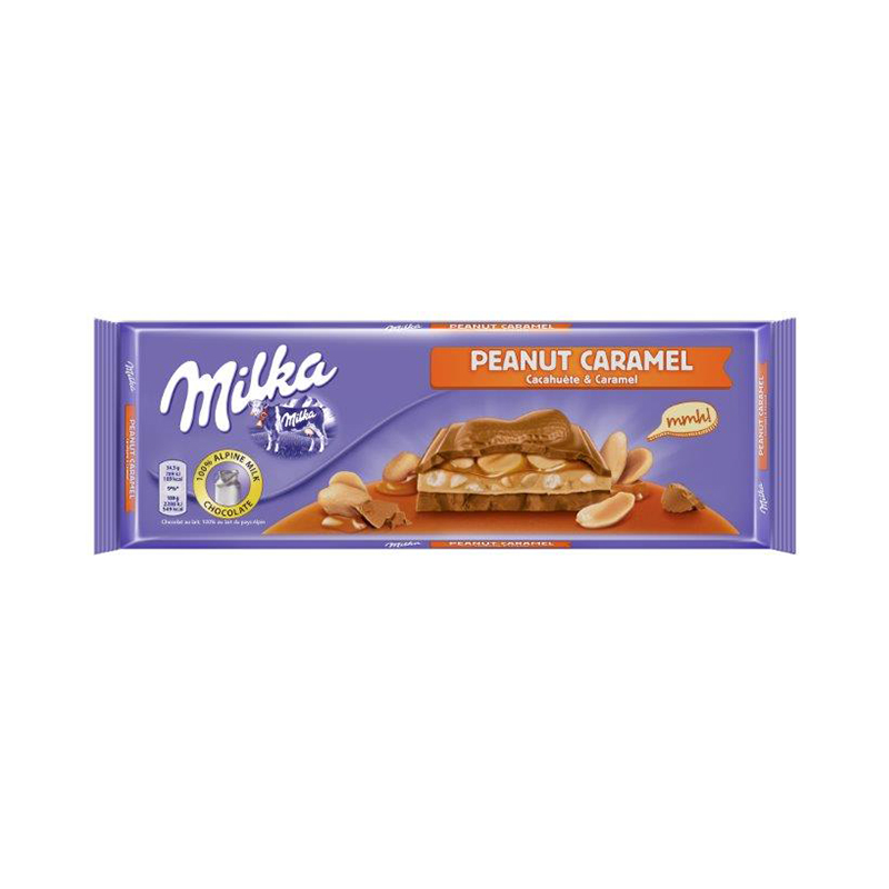 Pieninis šokoladas MILKA, su žemės riešutais ir karamele, 276g