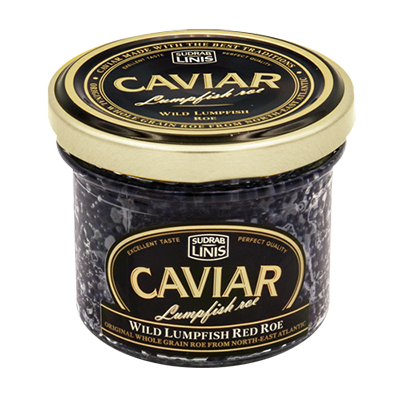 Juodi laukinių žuvų ikrai stikle SUDRABLINIS, 100g