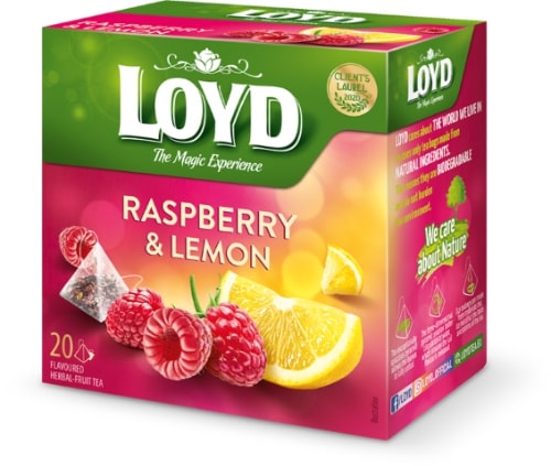 Fruit tea drink LOYD, raspberry and lemon flavor, 20 x 2g