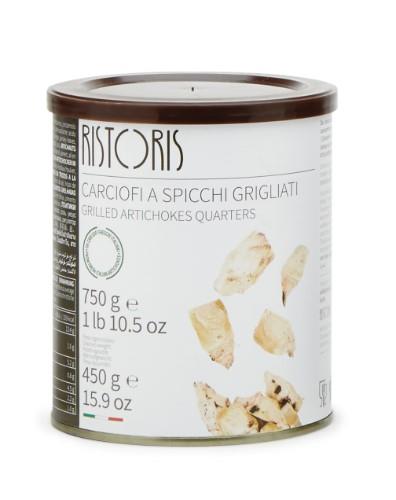 Grilled artichoke quarters RISTORIS, 750g/450 g