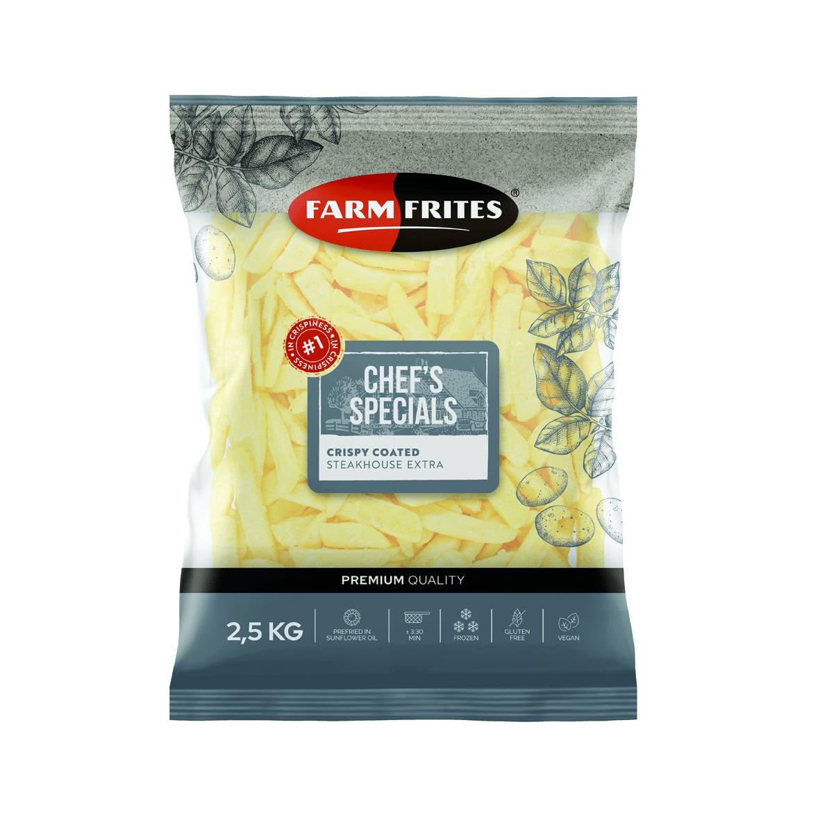 Frozen French fries FARM FRITES Crispy Coated, 2,5 kg