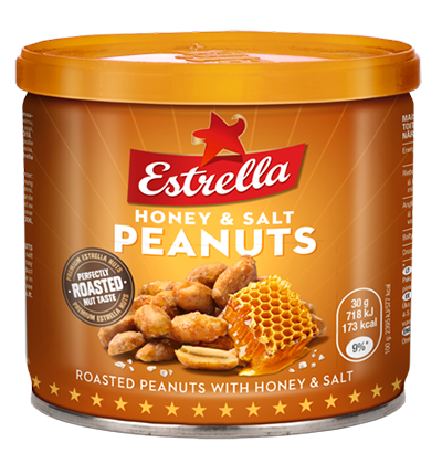 Roasted peanuts with honey and salt ESTRELLA, 140 g